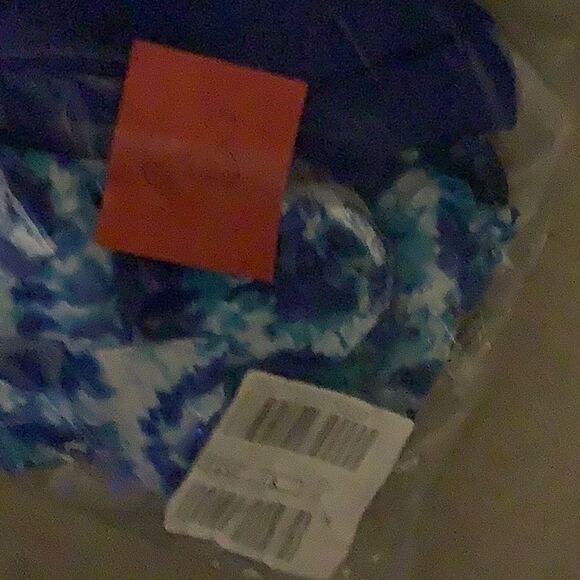 Kim Gravel Braid back Swimsuit Biker short Set Blue Tie Dye Sz 12 - Picture 3 of 4
